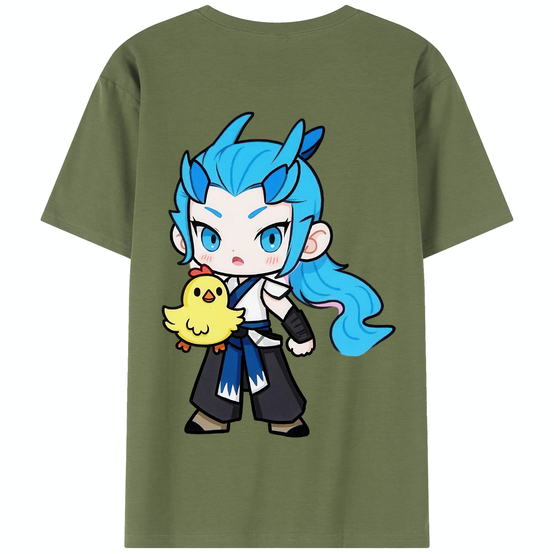 （画像用） Ne Zha 2 ナタ 魔童の大暴れ 綿100％半袖Tシャツ（背面プリント）